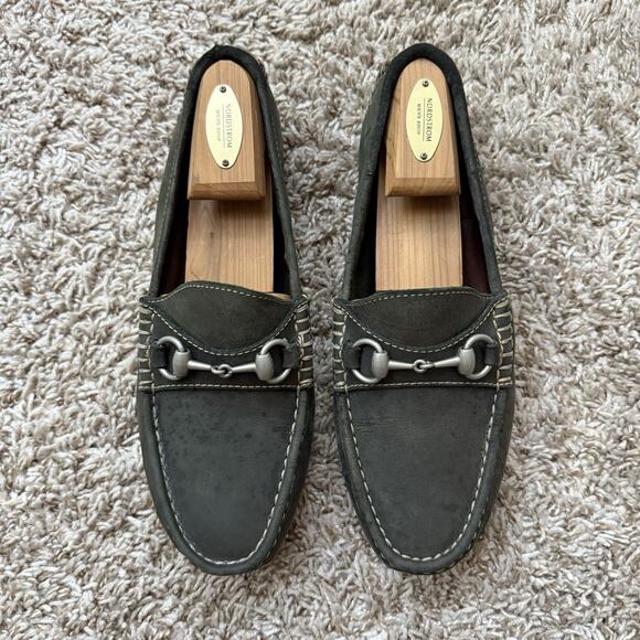 Vintage Gucci Horsebit Loafers Green Leather Made In Brazil Size 40 / USA 7 main image 8